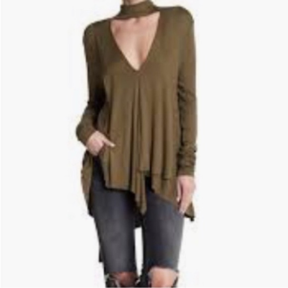 NEW FREE PEOPLE Olive Uptown Turtleneck Top SM - Picture 4 of 6